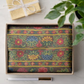 Vintager, blumenbestickter Teppichboden, lebhafte  Seidenpapier (Geschenk)