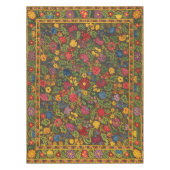 Vintager, blumenbestickter Teppichboden, lebhafte  Tischdecke (Vorderseite)