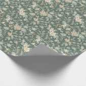 Vintager Blumenbeutel Grüne Geschenkwrake Geschenkpapier (Ecke)