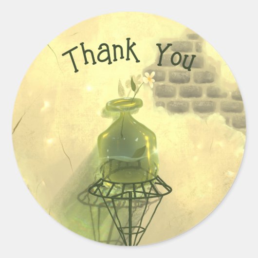 Vintager Blumenbeweis: Aufkleber rund um das Etike (Vorderseite)