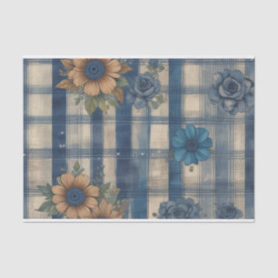 Vintager Blumenbeweis Karierte Decoupage drucken Seidenpapier