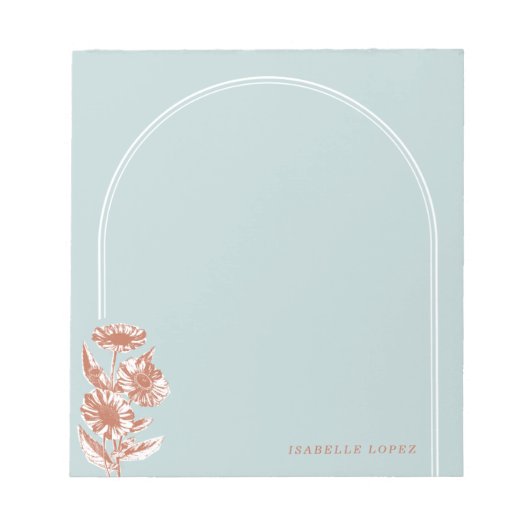 Vintager Blumenbogen - Benutzerdefinierter Notepad Notizblock (Vorderseite)
