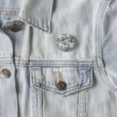 Vintager Blumenchic Blue Toile de jouy Monogram Button (Beispiel)