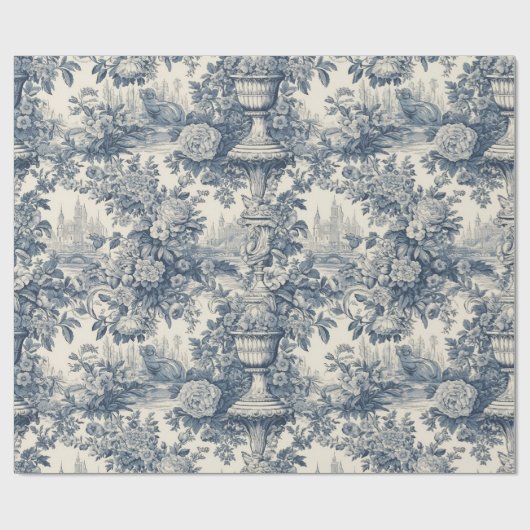 Vintager Blumenchic Geschenkpapier (Flach)