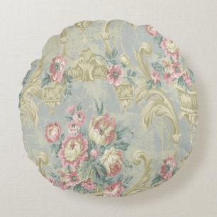 Vintager Blumenchic Rundes Kissen