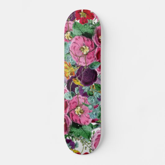 Vintager Blumencluster Skateboard (Vorderseite)