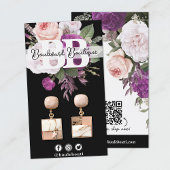 Vintager Blumencode auf Black Earring Juwelier QR Visitenkarte