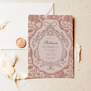 Vintager Blumencoquette Erwachsene Geburtstag Einladung