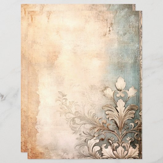 Vintager BlumenDamast (Vorne/Hinten)