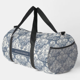 Vintager Blumendamast Blauer Toile de jouy Monogra Duffle Bag