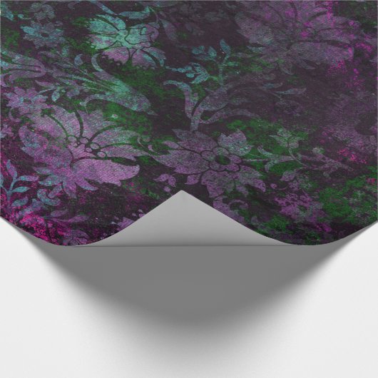 Vintager BlumenDamast Geschenkpapier (Ecke)