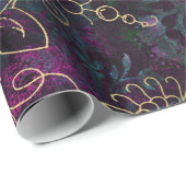 Vintager BlumenDamast Geschenkpapier (Rolleneckpunkt)