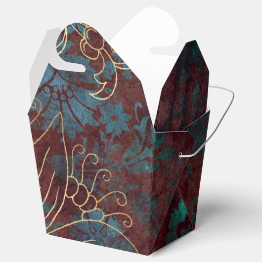 Vintager BlumenDamast Geschenkschachtel (Geöffnet)