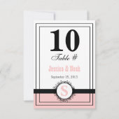 Vintager BlumenDamast Hochzeitstisch Nr. Einladung (Rückseite)