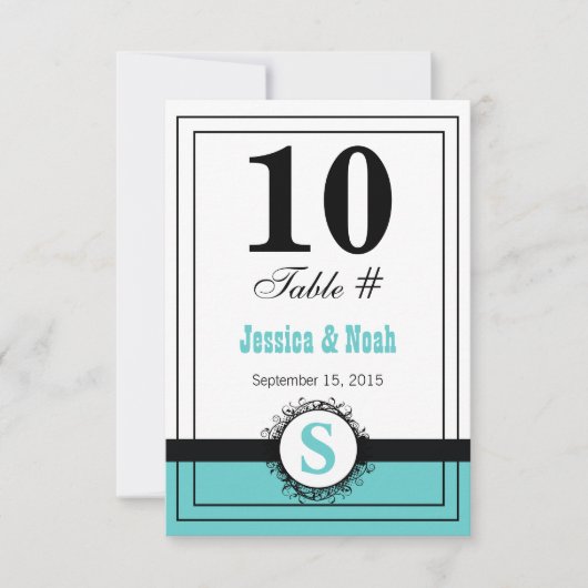 Vintager BlumenDamast Hochzeitstisch Nr. Einladung (Vorderseite)