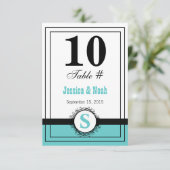 Vintager BlumenDamast Hochzeitstisch Nr. Einladung (Stehend Vorderseite)