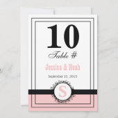 Vintager BlumenDamast Hochzeitstisch Nr. Einladung (Rückseite)