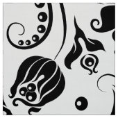 Vintager Blumendamast in Schwarz/Weiß Stoff (Muster)