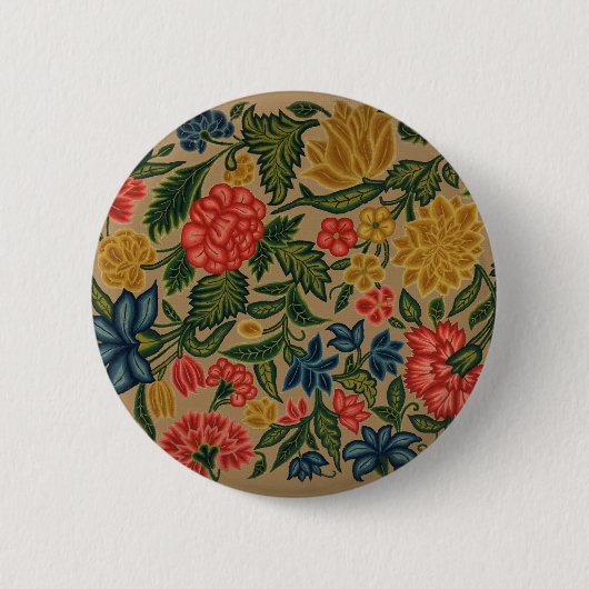 Vintager Blumendesigner Button (Vorderseite)