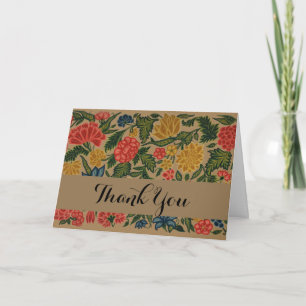 Vintager Blumendesigner Dankeskarte