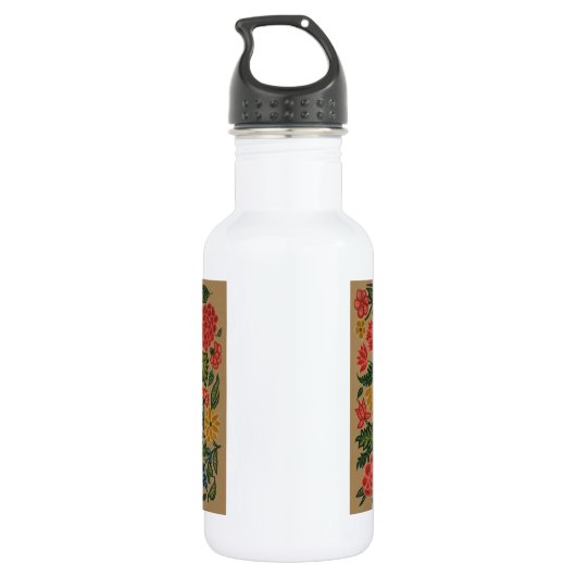 Vintager Blumendesigner Edelstahlflasche (Rückseite)