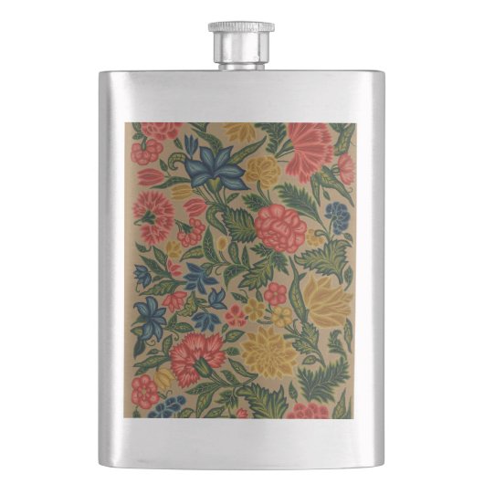 Vintager Blumendesigner Flachmann (Vorderseite)