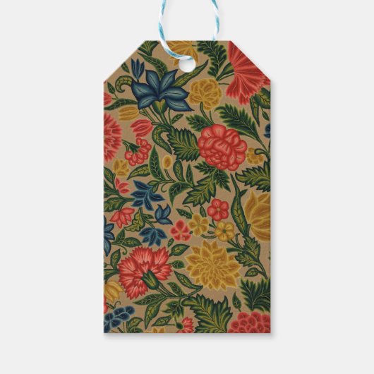 Vintager Blumendesigner Geschenkanhänger (Vorderseite)