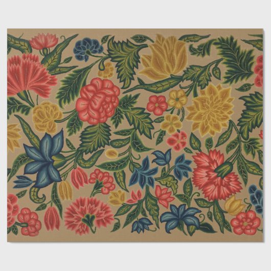 Vintager Blumendesigner Geschenkpapier (Flach)