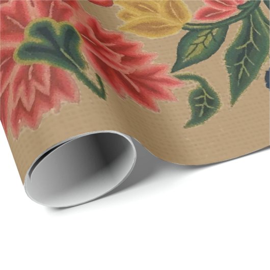Vintager Blumendesigner Geschenkpapier (Rolleneckpunkt)
