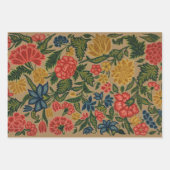 Vintager Blumendesigner Geschenkpapier Set (Vorderseite)