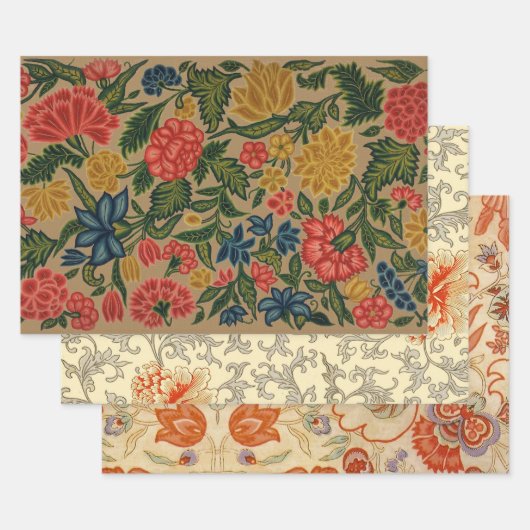 Vintager Blumendesigner Geschenkpapier Set (Set)