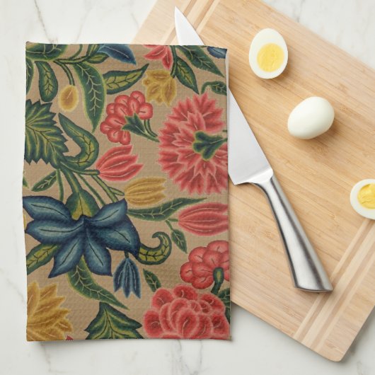 Vintager Blumendesigner Geschirrtuch (Viertel Falte)