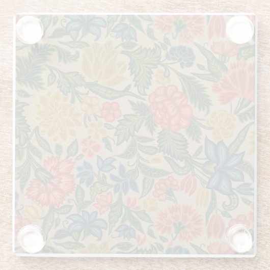 Vintager Blumendesigner Glasuntersetzer (Rückseite)