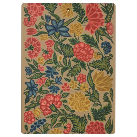 Vintager Blumendesigner Klemmbrett (Rückseite)