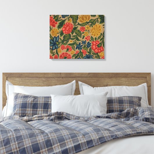 Vintager Blumendesigner Leinwanddruck (Insitu (Schlafzimmer))