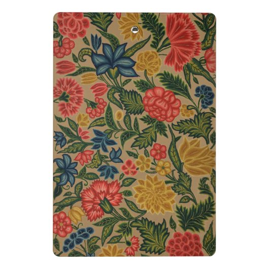 Vintager Blumendesigner Mini Klemmbrett (Rückseite)