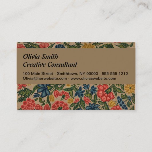 Vintager Blumendesigner Visitenkarte (Vorderseite)