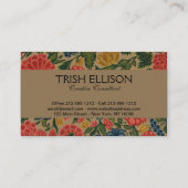 Vintager Blumendesigner Visitenkarte (Rückseite)