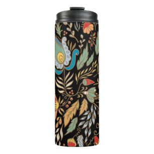 Vintager Blumendoodle: Orientalisches Design. Thermosbecher