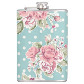 Vintager Blumenentwurf Flachmann (Vorderseite)