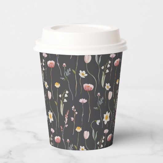 Vintager Blumenfaser Pappbecher (Links)