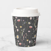 Vintager Blumenfaser Pappbecher (Rückseite)