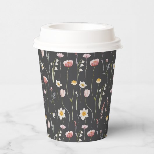 Vintager Blumenfaser Pappbecher (Rechts)