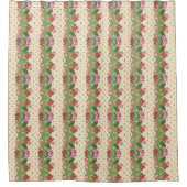 Vintager Blumengarten Blume Petals Green Pink Duschvorhang (Vorderseite)