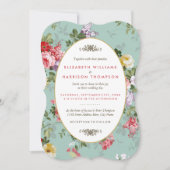 Vintager Blumengarten Botanische Hochzeit Einladung (Vorderseite)