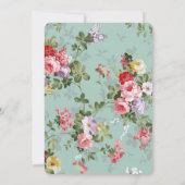 Vintager Blumengarten Botanische Hochzeit Einladung (Rückseite)