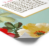 Vintager Blumengarten Botanische Hochzeit Poster (Ecke)