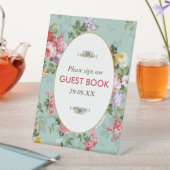 Vintager Blumengarten Botanische Hochzeit Sockelschild (In Situ)