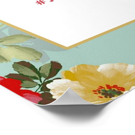 Vintager Blumengarten Botanische Hochzeit Willkomm Poster (Ecke)