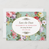 Vintager Blumengarten Botanisches Save the Date (Vorderseite)